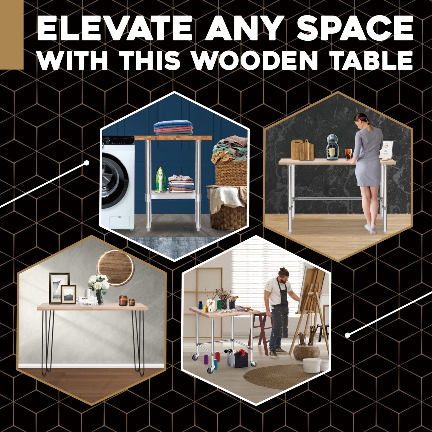 DuraSteel 24x36 Butcher Block Countertop - Maple Workbench Top - Solid Wood Table Top for Cabinet, Kitchen, Restaurant, Coffee, Desk, Bar Table - Optional Base Leg Units