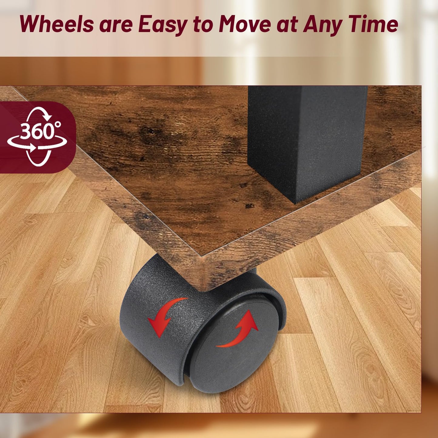 DGSANDGO Sofa Side Table Narrow End Table (1PC) - Rustic Brown & Black Two-Tone, Side Table with Charging Station (1 AC + 2 USB) & Storage Drawer, 4 Wheels Mobile Nightstand for Bedroom Living Room