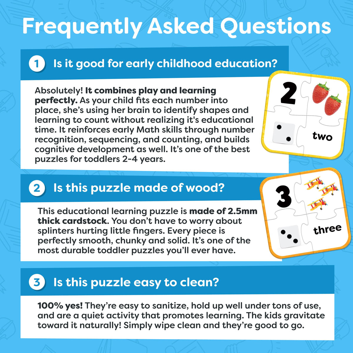 Number Puzzle Kindergarten Math Games - Number Matching Puzzle - 20 Sets Learning Numbers Puzzles - Counting Toys for Toddlers Kids Ages 3-5 - Educational Toys Preschool Learning Activities