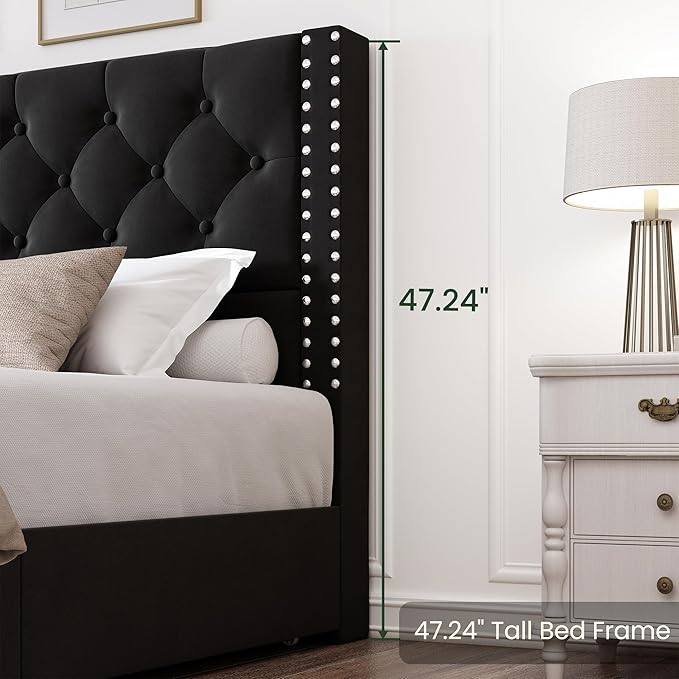 LARMACE Queen Size Platform Bed Frame