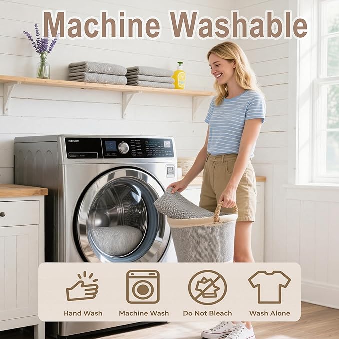 Couch Cover for Dogs, Boho Sofa Covers for 3 Cushion Couch, Chenille Slipcover