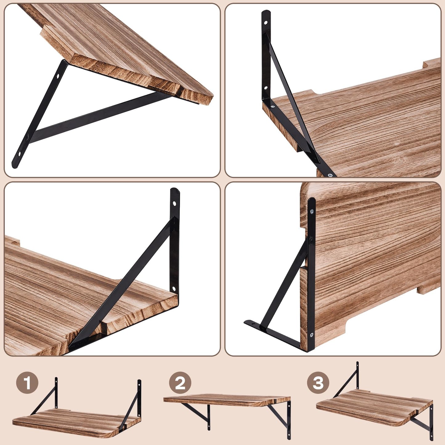 BEARUT Projector Shelf,16.2" x 11"(L*W),Router Wall Mount Floating Shelf,Projector Mount Rack Holder,Modem Cable Box for Xbox Series PS5 PS4 Wood SS1