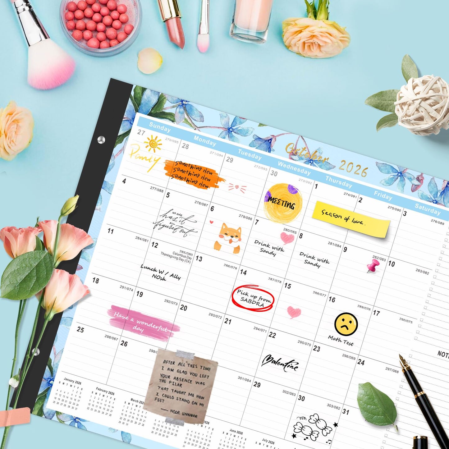 Gannyfer Desk Calendar 2026-2027 - 18 Month Large Desk Calendar 2026, Use Now to Jun 2027, 22" x 17" Desktop Pad Calendar, Office Supplies Perfect for Planning and Organizing In Your Home, School or Office