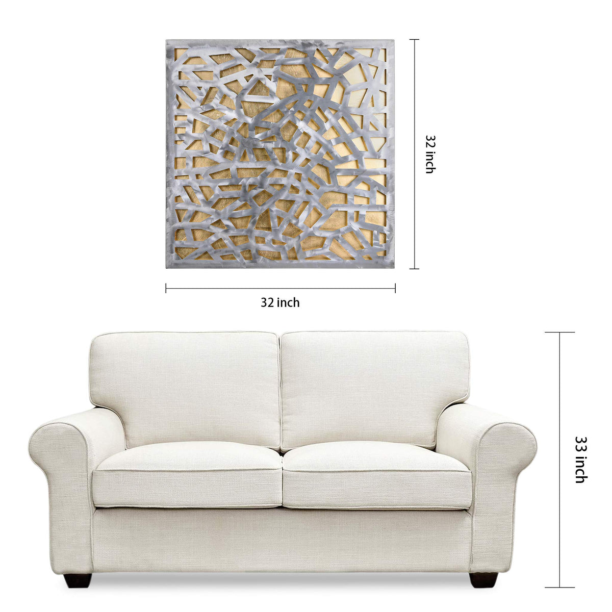 Empire Art Direct Gold Enigma Polished Steel Sculpture Abstract Wall Art with Gold Leaf,Ready to Hang,Living Room, Bedroom & Office (PSL-19308-3232)