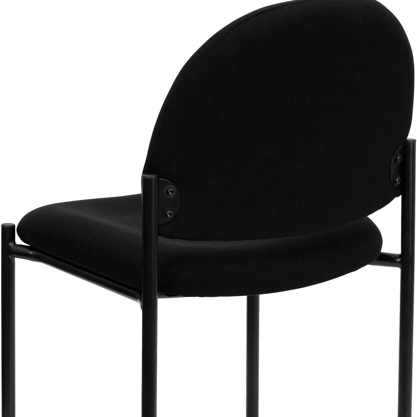 Flash Furniture Tania Comfort Black Fabric Stackable Steel Side Reception Chair