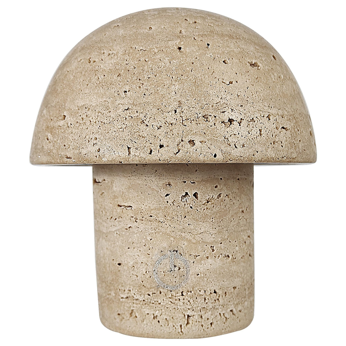 Natural Stone Mushroom Lamp - Handcrafted Travertine Night Light, Rechargeable with Type-C, Dimmable LED Accent Light for Bedroom & Living Room