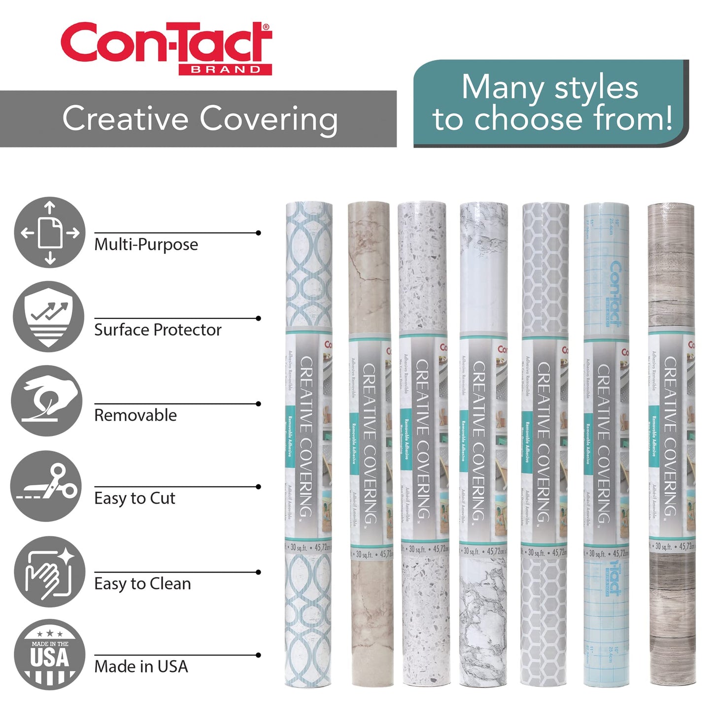 Con-Tact Brand Creative Covering, Self-Adhesive Shelf Liner, Multi-Purpose Vinyl Roll, Easy to Use and Apply, 18'' x 9', Beige Marble