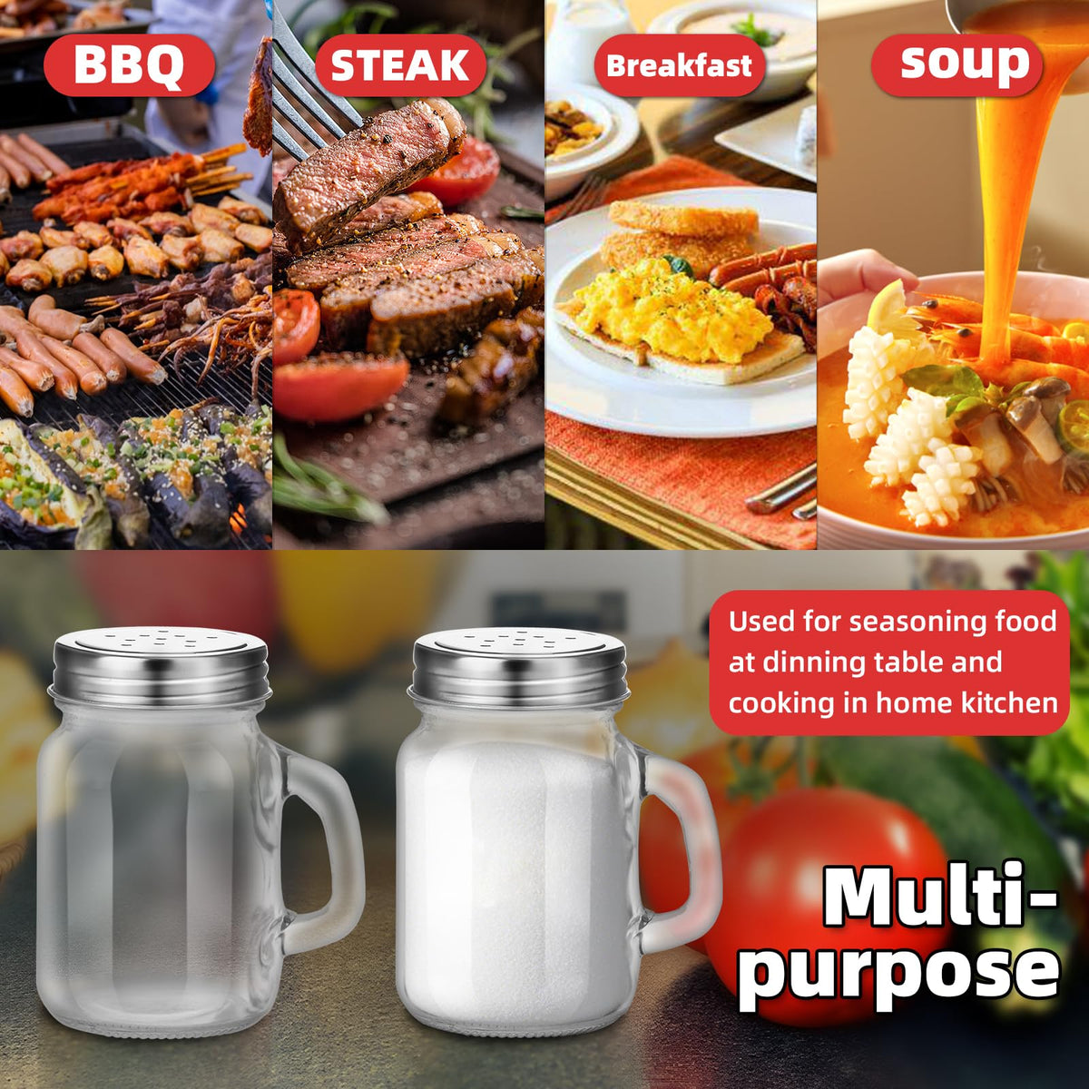 12Pcs 4oz Clear Glass Spice Bottle Salt Shakers Household Spice Bottles Salt and Pepper Shakers Kitchen Seasoning Jar Multipurpose Condiment Jar Seasoning Shaker Salt Container Pepper Jar (12)