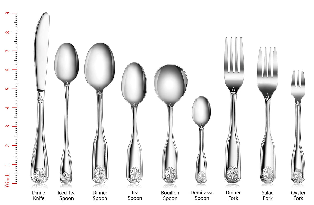 New Star Foodservice Shell Pattern 18/0 Stainless Steel Bouillon Spoon, 6.4-Inch, Set of 12, Commercial Grade