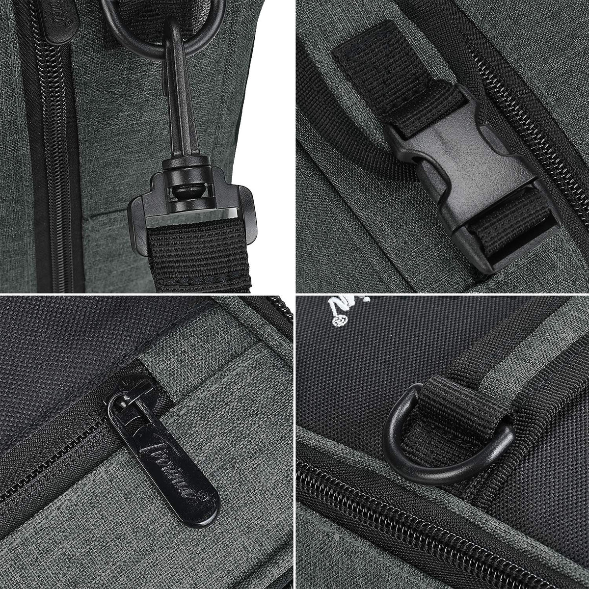 Tirrinia Expandable Insulated Lunch Bag for Men Women – Leakproof Reusable Cooler LunchBox for Kids & Adults with Shoulder Strap, Perfect for Work, School, Office, Travel,Charcoal
