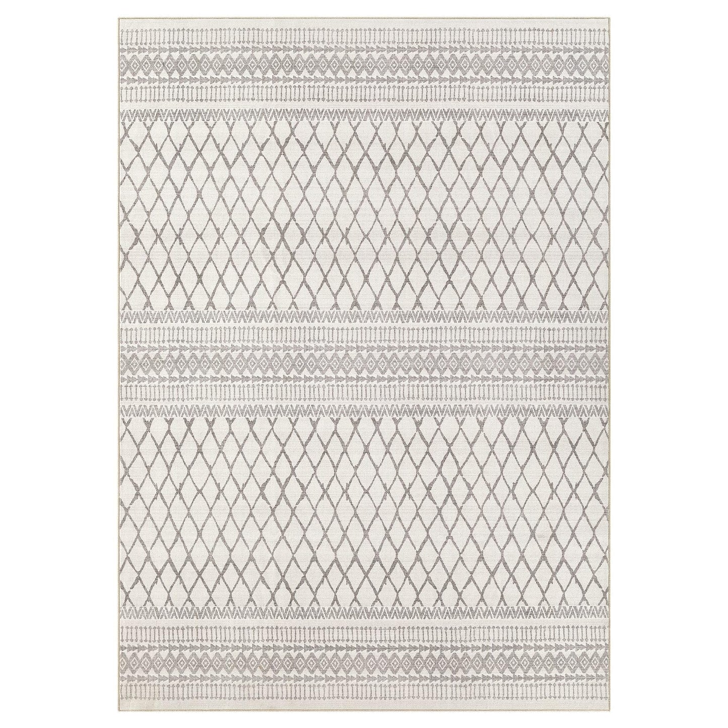 cotiled 5x7 Area Rugs Living Room Rug: Washable Boho Rugs with Non Slip Backing Large Soft Indoor Stain Resistant Carpet for Bedroom Farmhouse Dining Room Lightweight Home Decor Beige/Gray