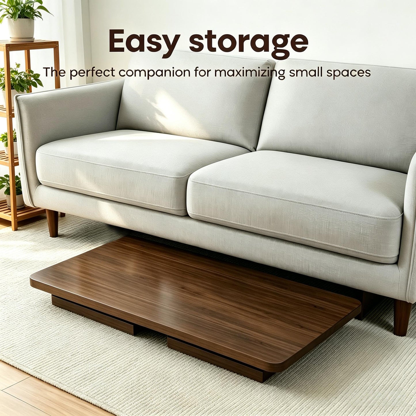 FATOLRD Japanese Floor Table Folding Low Coffee Table No Assembly 31.5 inch