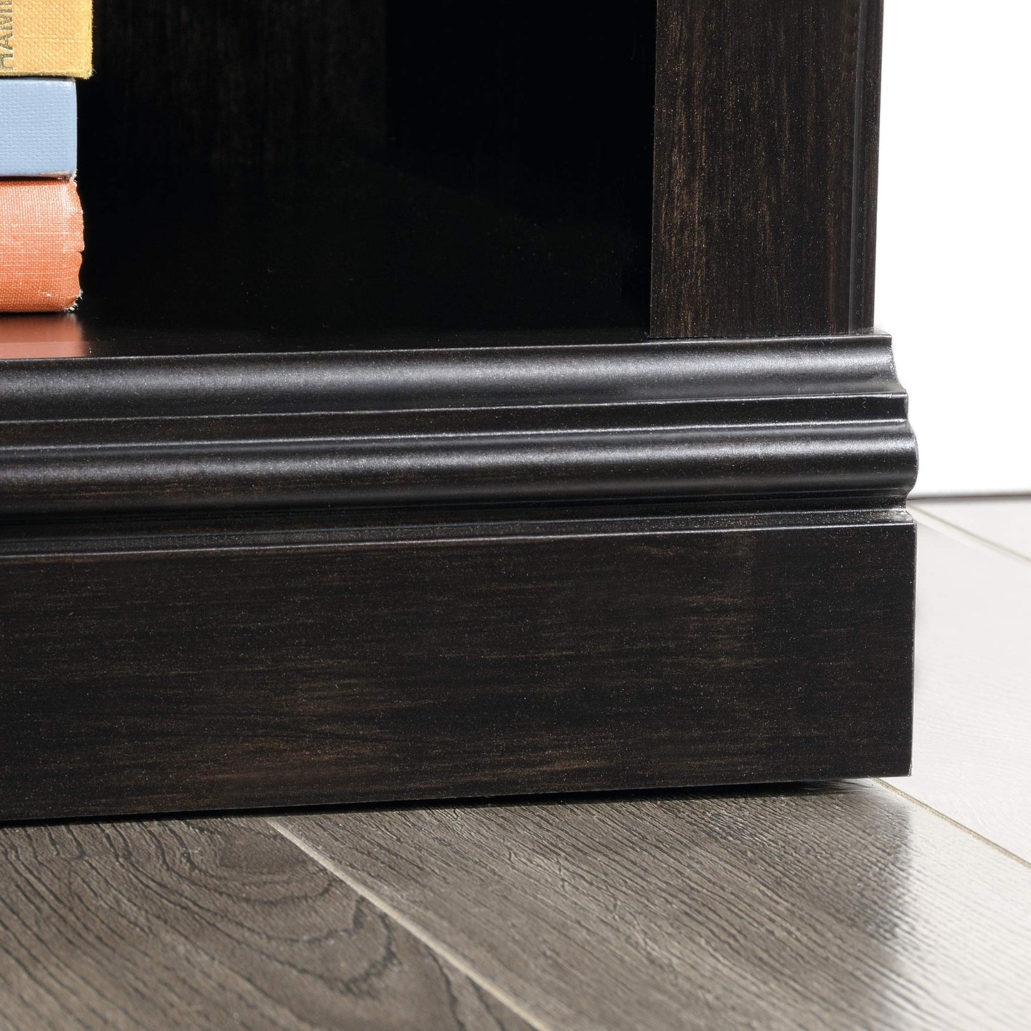 Sauder 3 Tier Book Shelf Wooden Bookcase Multipurpose Bookshelf for Home Office, Living Room, in Estate Black