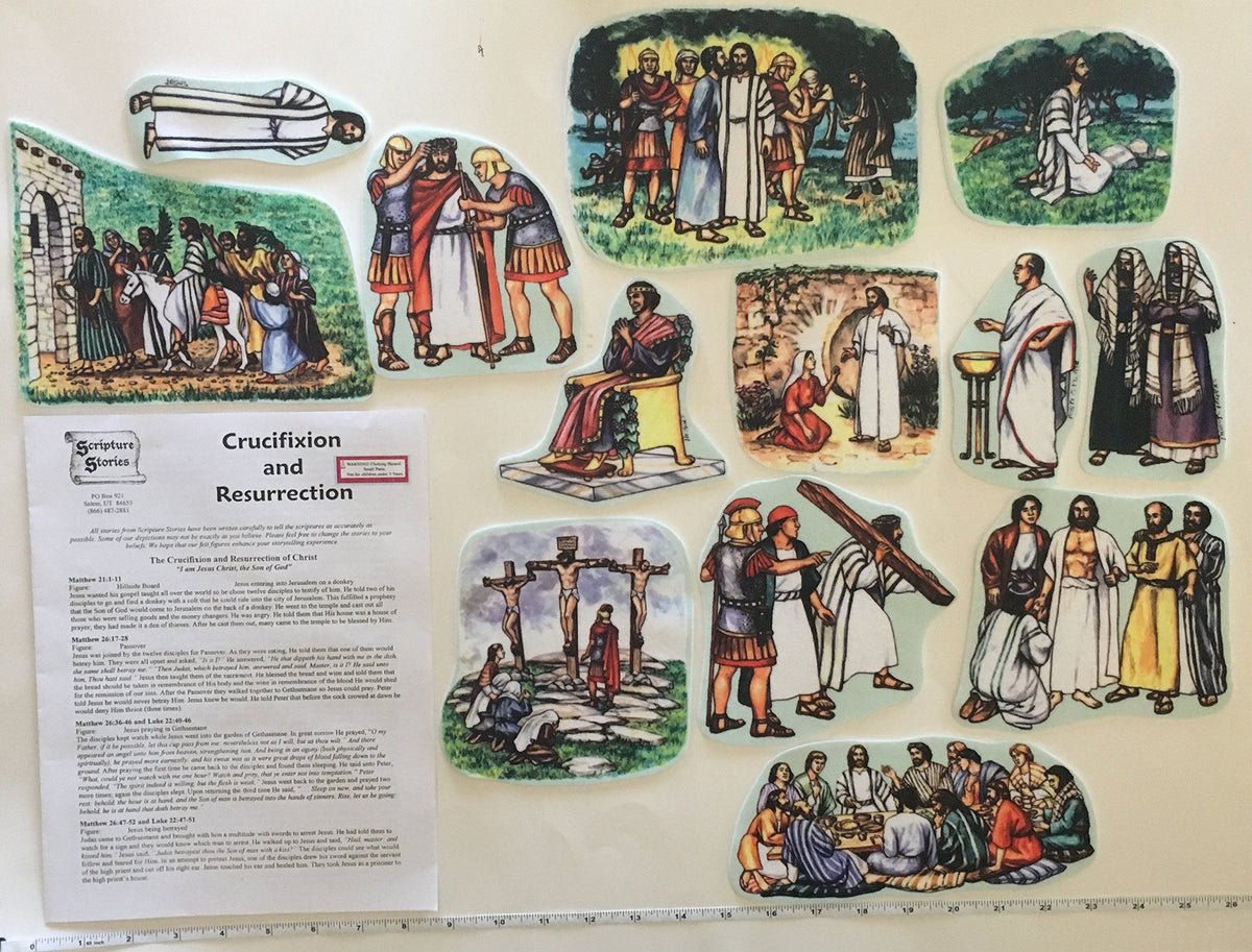Crucifixion and Resurrection of Jesus Felt Figures Flannel Board Bible Stories PRECUT