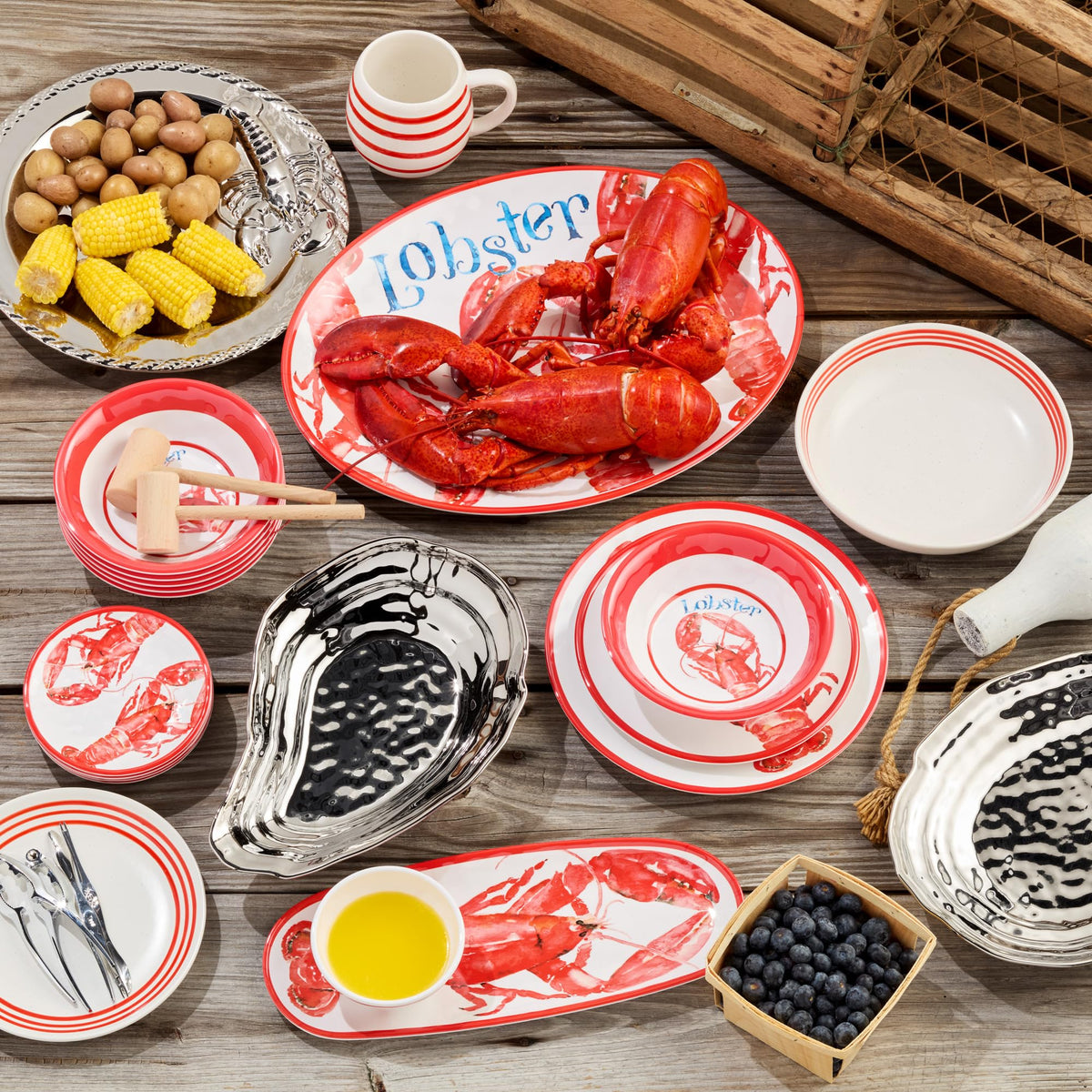 Silver Plated Porcelain Oyster Platter – 15.5 x 10 Inches, Tarnish-Resistant Elegance for Dining & Entertaining