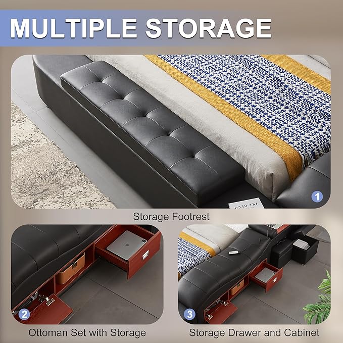 AF ARTISAN FURNITURE Queen Size Smart Multifuncional Bed Frame