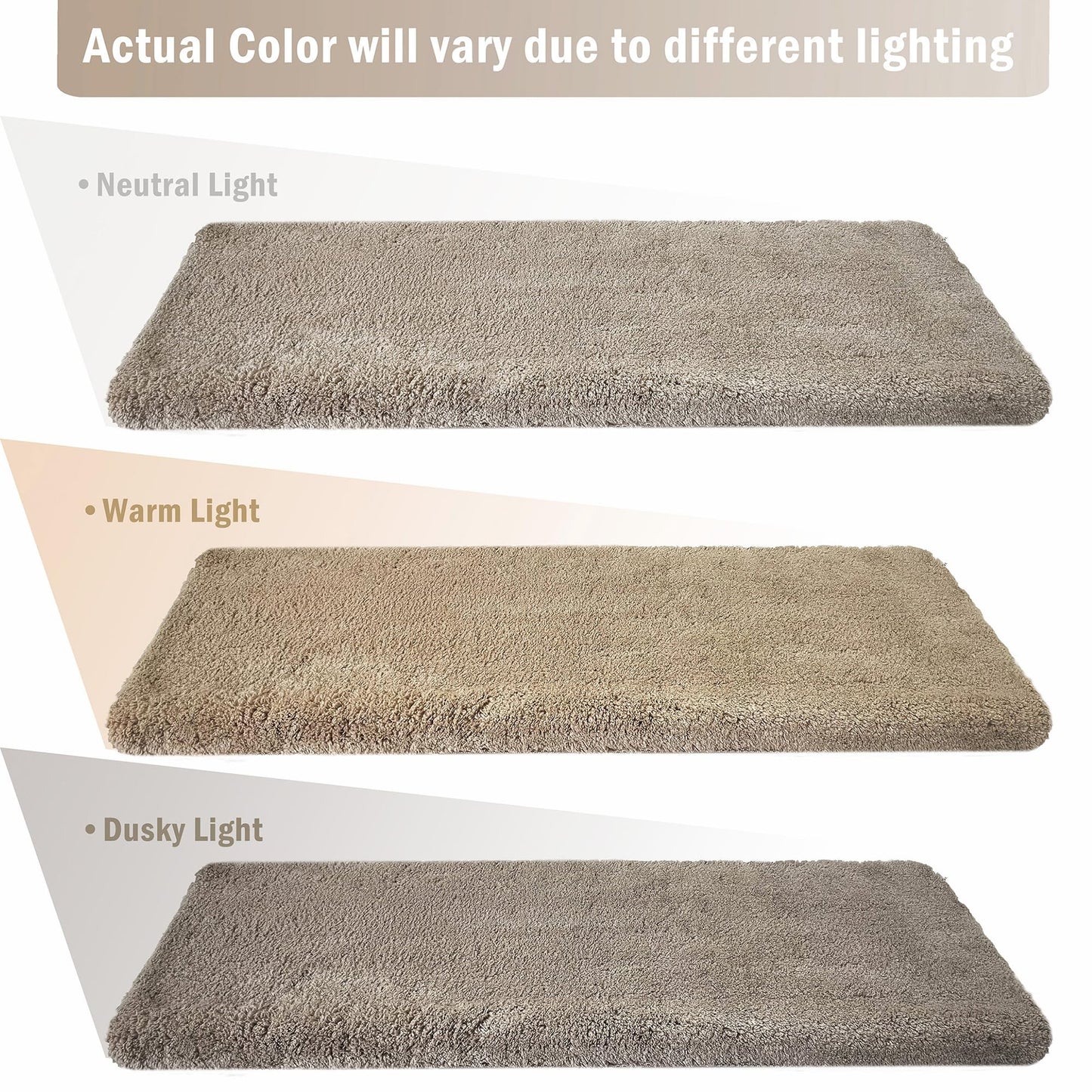 PURE ERA Carpet Stair Treads Ultra Plush 9.5" X 30"Soft Bullnose Indoor Stair Protectors Pet-Friendly Non-Slip Skid Resistant Tape Free Washable Reusable(2 Pieces, Cream Gray)
