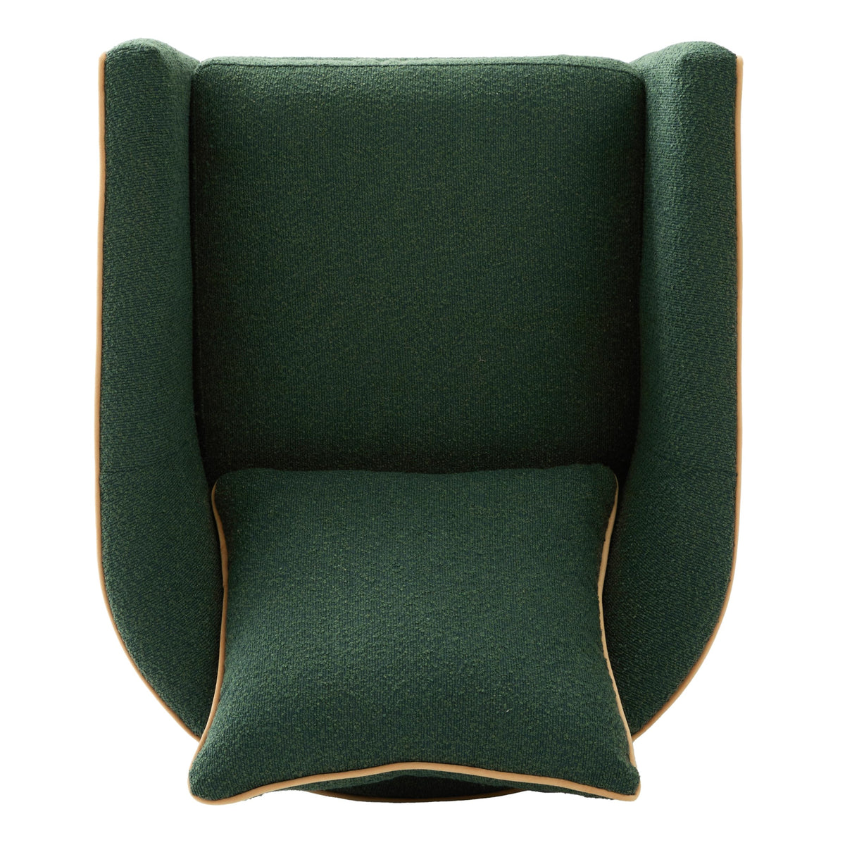 Christopher Knight Home Arlo 360° Swivel Accent Chair for Living Room, Bouclé Upholstered Rotating Lounge Chair Indoor, Barrel Swivel Chair with Iron Frame, Curved Armrest and Padded Seat, Green