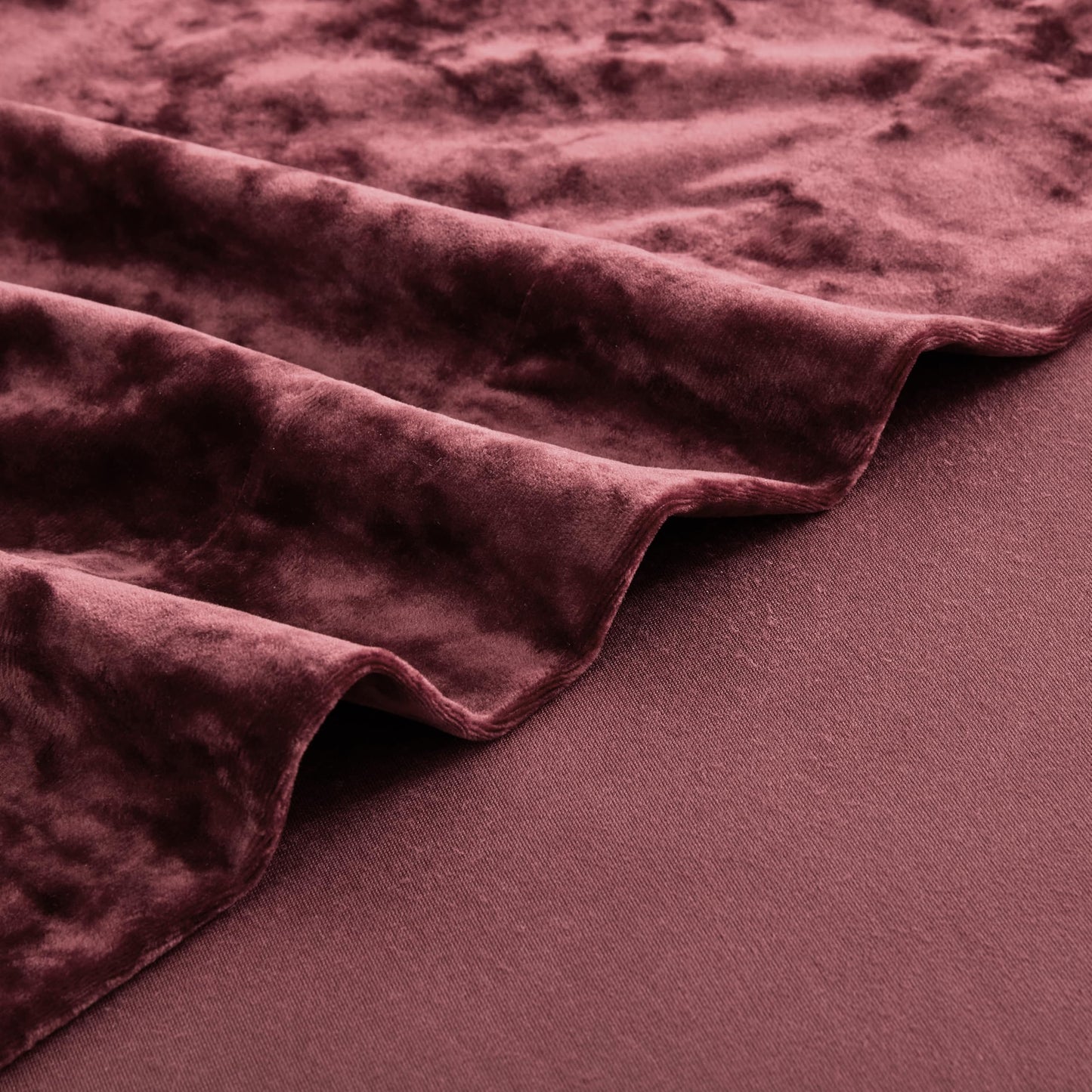Chezmoi Collection Lux Burgundy Red Crushed Velvet Curtains 2 Panel Set - 72 inches Long Room Darkening Luxury Distressed Velvet Rod Pocket Window Drapes for Living Room Bedroom 50" W x 72" L