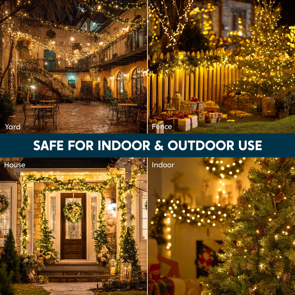 Joiedomi 1200 LED Christmas Lights Outdoor,394 FT Warm White Christmas Tree Lights with 8 Modes Timer, PVC Green Wire String Lights with Reel for Indoor Outdoor Holiday Xmas Eve Night Decorations