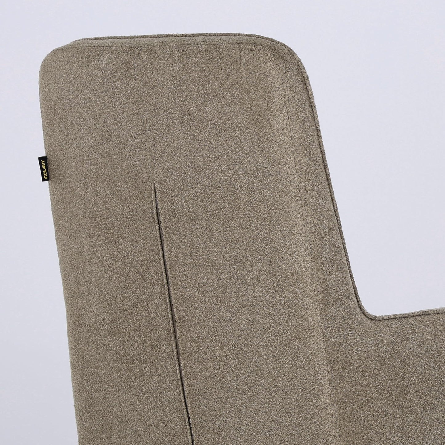COLAMY Cocoon Modern Executive High Back Home Office Chair, Upholstered Desk Chair with Wheels, Vanity Chair with Head and Lumbar Support, Armrest (Camel)