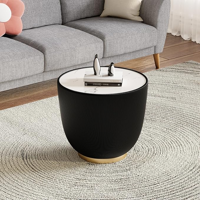 SSLine Bowl-Shape Coffee Table Set of 2 Modern Sintered Stone Top Nesting