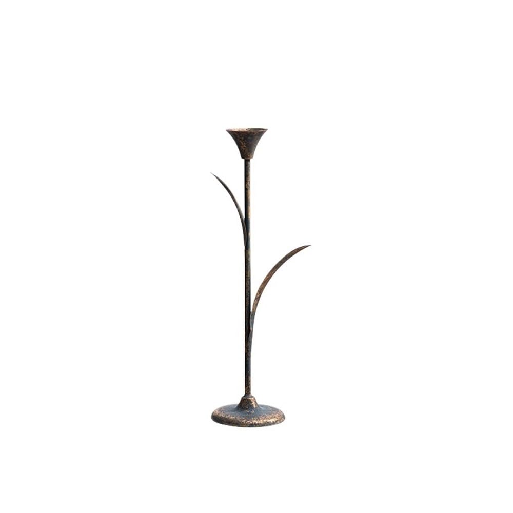 Candlestick Holders Retro Old Wrought Iron Candlestick Ornaments for Coffee Shops, Hotels, Dining Tables Candle Holders(Small)