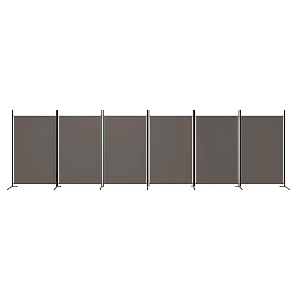 vidaXL vidaXL Room Divider, Folding Privacy Screen 6 Panel Room Divider, Freestanding Room Partition Wall Divider for Room Separation, Anthracite Fabric