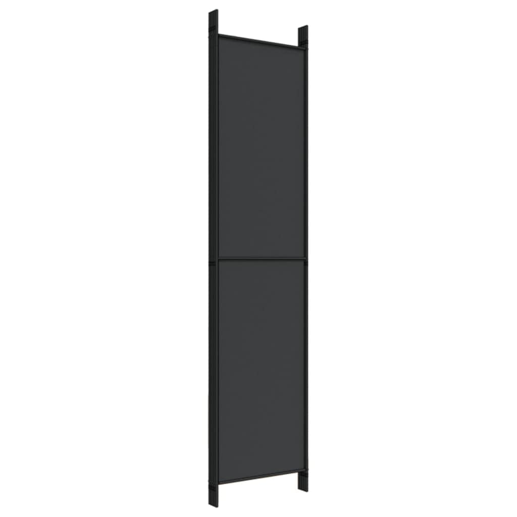 vidaXL vidaXL 5 Panel Room Divider, Folding Privacy Screen for Room Separation, Freestanding Divider Screen for Home Office, Modern Style, Black Fabric