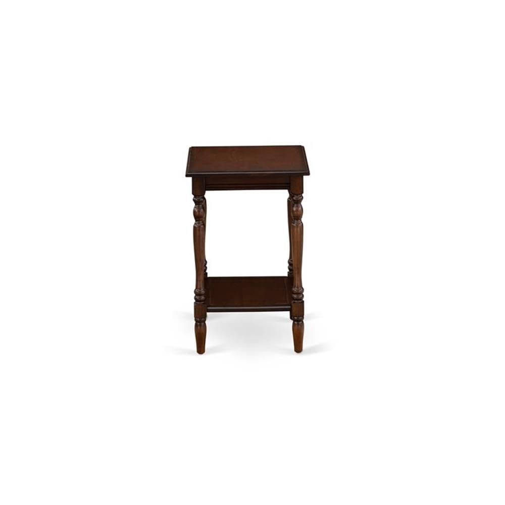 East West Furniture BF-0M-ET Bedford Bedside Table - Rectangle Modern End Table with Open Storage Shelf for Bedroom, 16x20 Inch Inch, Antique Mahogany