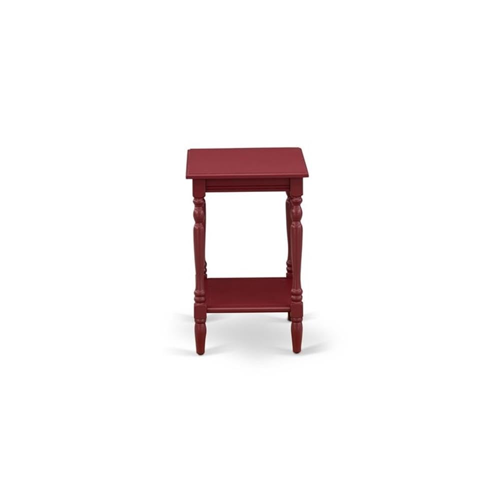 East West Furniture BF-13-ET Bedford Night Stand - Rectangle Modern End Table with Open Storage Shelf for Bedroom, 16x20 Inch Inch, Burgundy