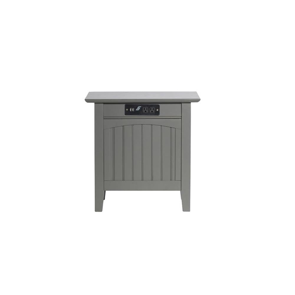 AFI Nantucket Chair Side Table with Built-in Charger in Grey