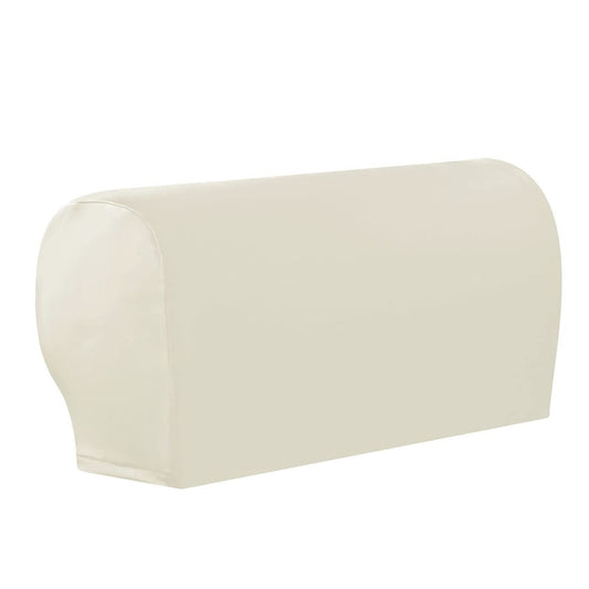 vctops Waterproof Faux Pu Leather Armrest Covers Vintage Stretch Arm Covers for Chairs Couch Sofa Armchair Slipcovers for Recliner Sofa 2pcs, White