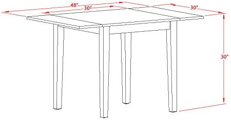 East West Furniture NDVA3-LWH-C 3 Piece Kitchen Table & Chairs Set Contains a