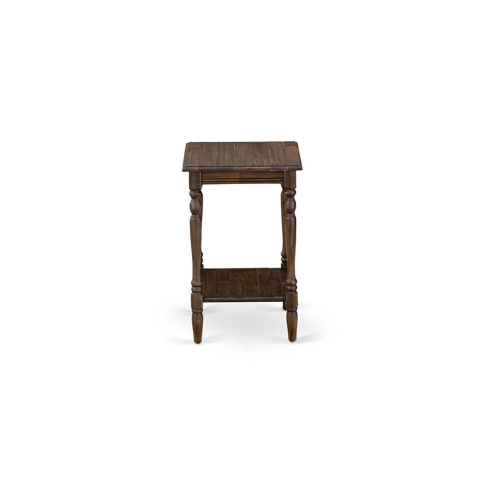 East West Furniture BF-07-ET Bedford Night Stand - Rectangle End Table with Open Storage Shelf for Bedroom, 16x20 Inch Inch, Distressed Jacobean