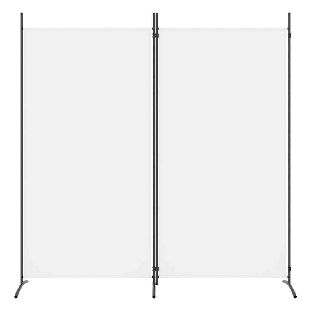 vidaXL vidaXL Room Divider, Folding Privacy Screen 2 Panel Room Divider, Freestanding Room Partition Wall Divider for Room Separation, White Fabric
