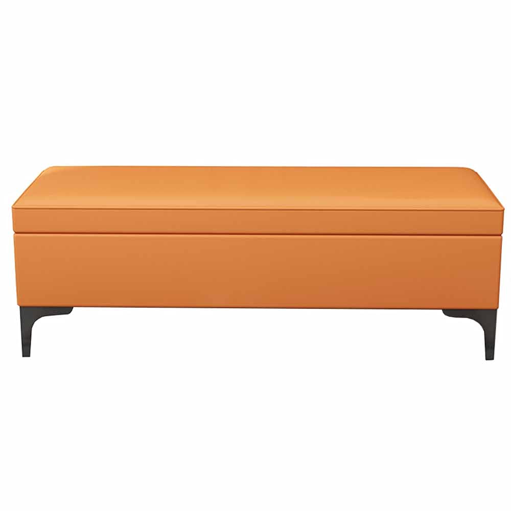 Brandschutz, faltbarer Aufbewahrungs-Schutt-Organizer, Schuhwechselhocker an der Tür, PU-Leder für Schlafzimmer, Wohnzimmer, Flur, ausgestattet mit Metallfüßen, 80 x 40 x 42 cm (Farbe: Oran