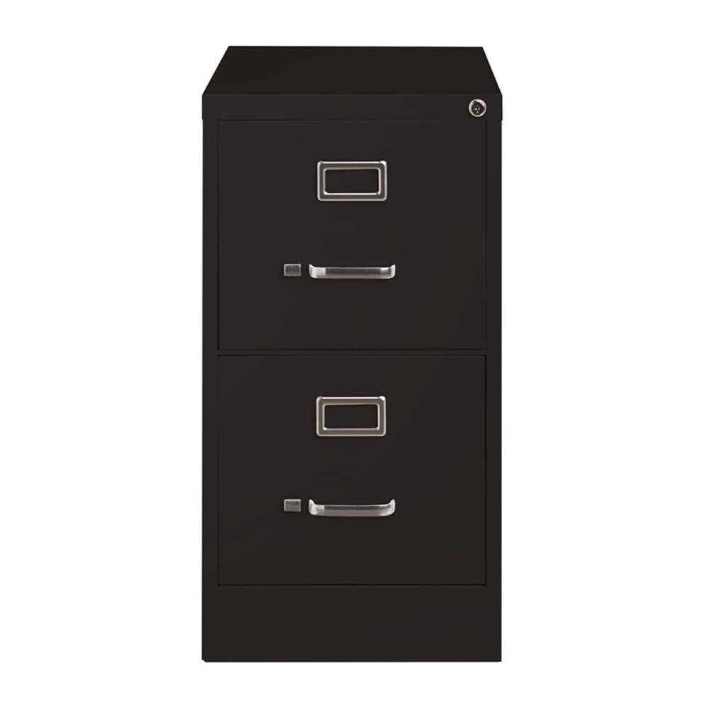 Lorell 2-Drawer Vertical File with Lock, 15 by 26-1/2 by 28-3/8-Inch, Black
