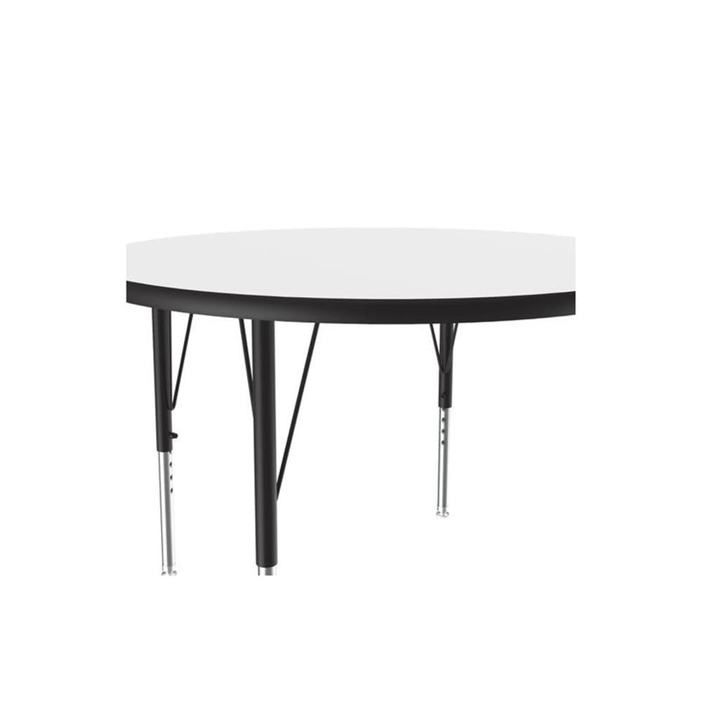 Correll 36" Round, Classroom Dry Erase/Markerboard Top, Activity Table, Adjustable Height, White Durable High Pressure Laminate, School Furniture