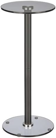 mDesign Glass Top Side/End Drink Table