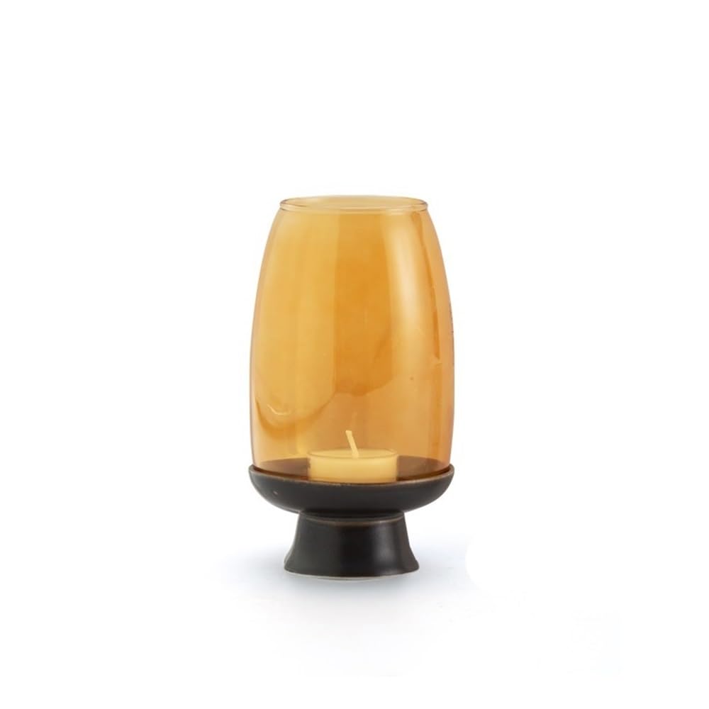 cfycfy987 Candelabra Ceramic Candlestick with Glass Lampshade Household Aromatherapy Candle Holder Tea Room Decoration Candle Sticks Holder