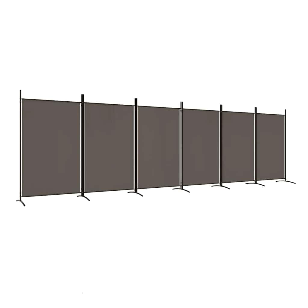 vidaXL vidaXL Room Divider, Folding Privacy Screen 6 Panel Room Divider, Freestanding Room Partition Wall Divider for Room Separation, Anthracite Fabric