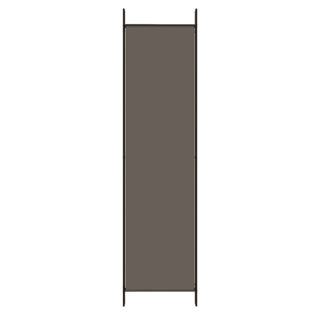 vidaXL 5 Panel Room Divider, Folding Privacy Screen for Room Separation, Freestanding Divider Screen for Home Office, Modern Style, Anthracite Fabric