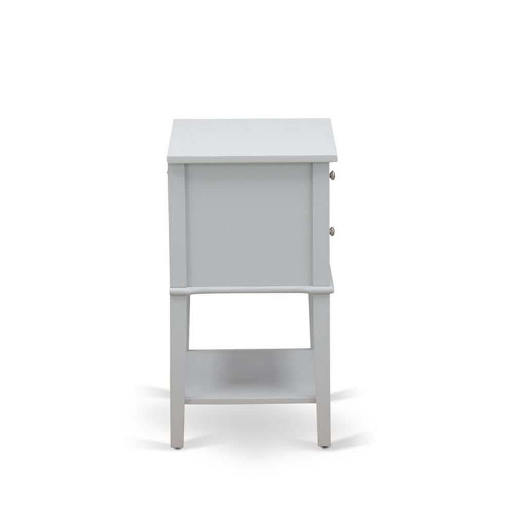 East West Furniture VL-14-ET Valencia Side Table - Rectangle Nightstand with 2 Drawers for Bedroom, 16x22 Inch Inch, Urban Gray