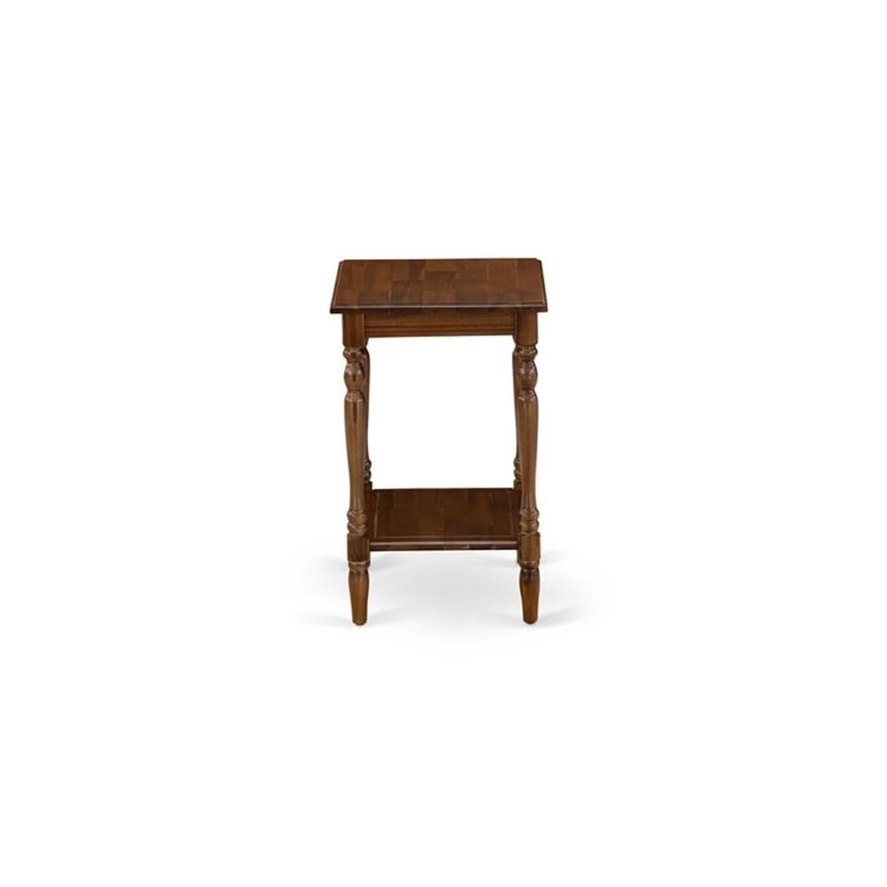 East West Furniture BF-08-ET Bedford Modern End Table - Rectangle Nightstand with Open Storage Shelf for Bedroom, 16x20 Inch Inch, Antique Walnut