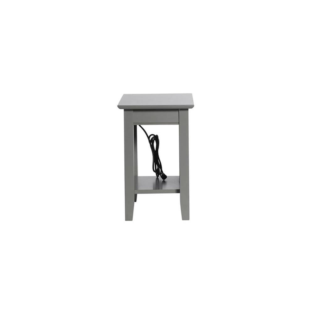 AFI Nantucket Chair Side Table with Built-in Charger in Grey