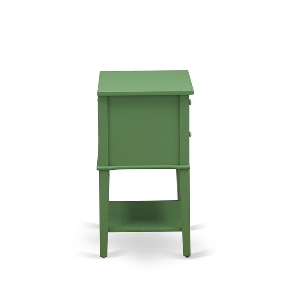 East West Furniture VL-12-ET Valencia Night Stand - Rectangle End Table with 2 Drawers for Bedroom, 16x22 Inch Inch, Clover Green