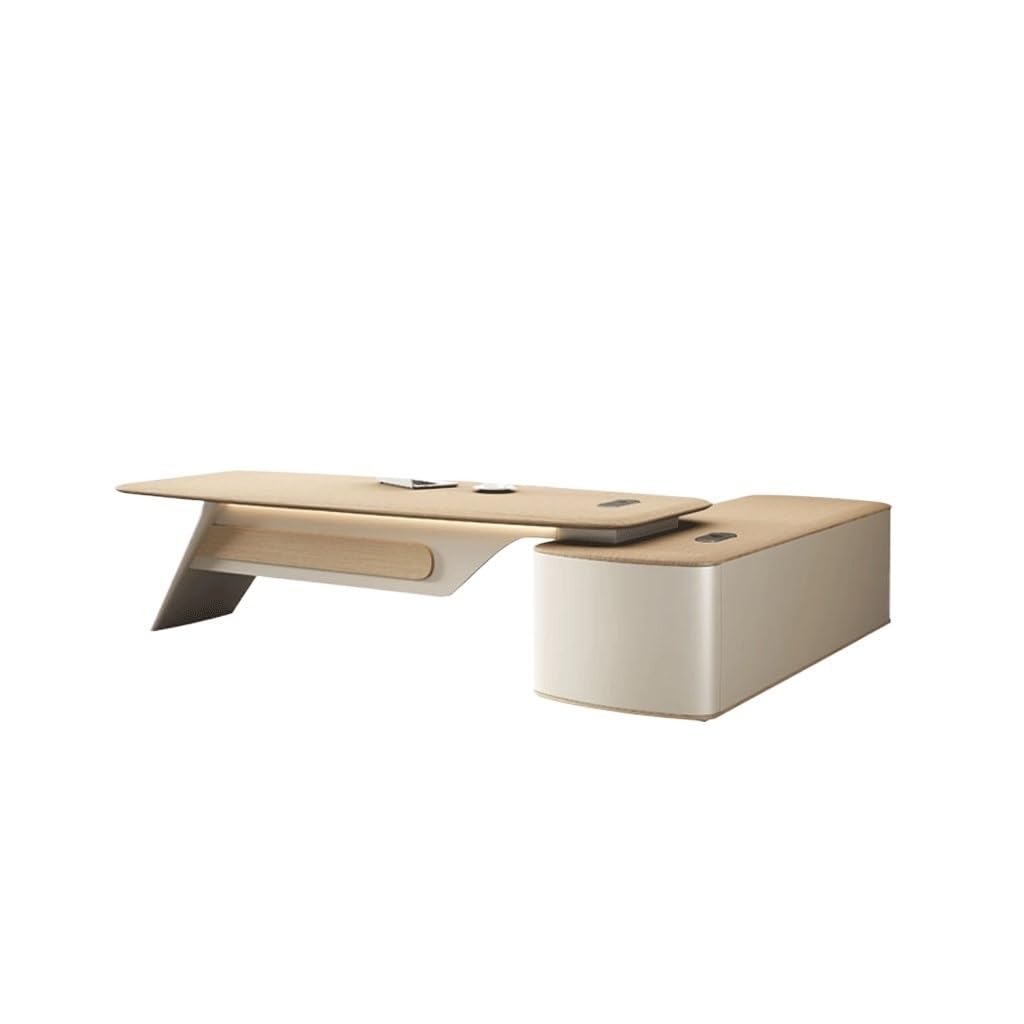DRTGHYD Vanity Desk Office Desks Simple CEO Boss Desk and Chair Modern Large Office Furniture Chairman