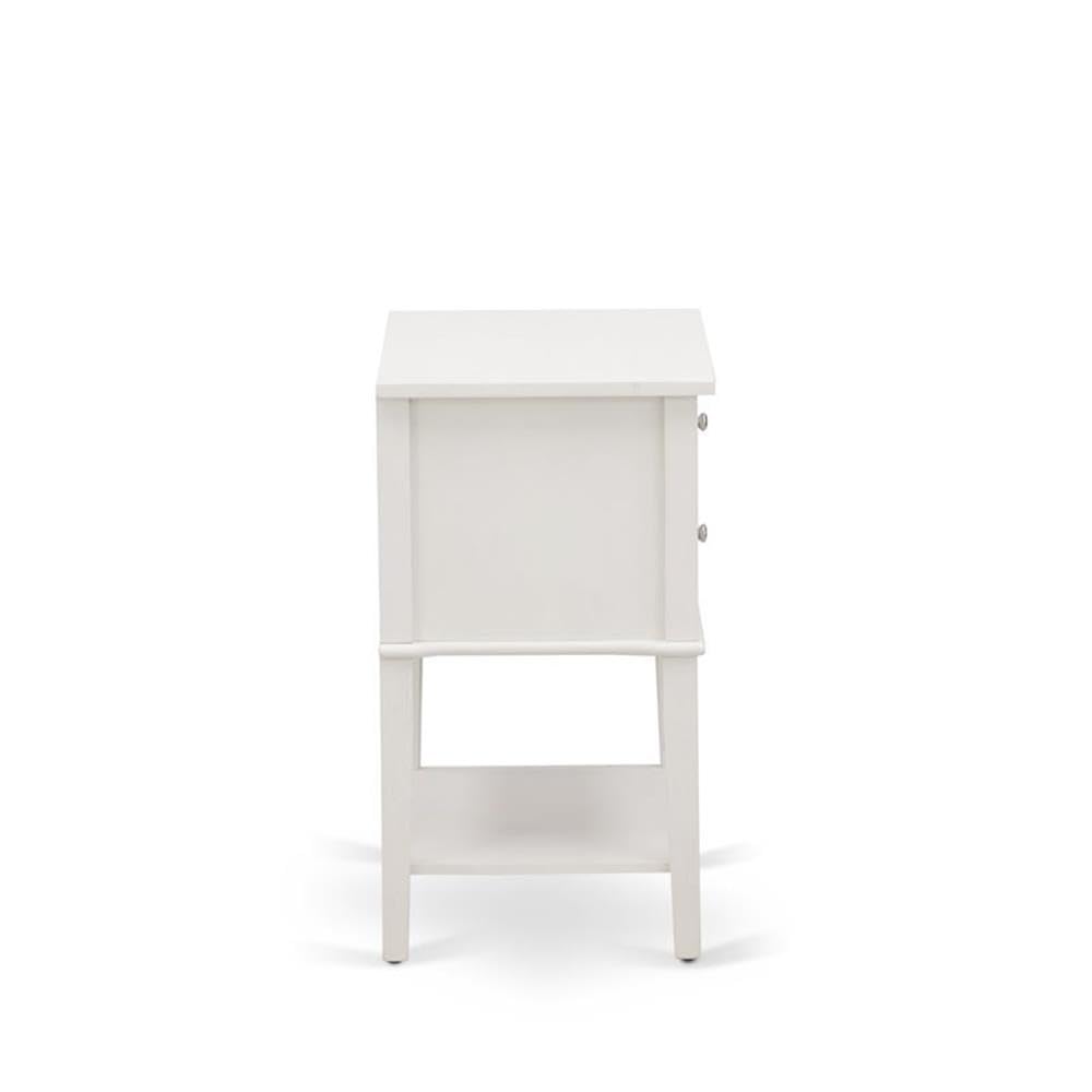 East West Furniture VL-0C-ET Valencia Modern End Table - Rectangle Night Stand with 2 Drawers for Bedroom, 16x22 Inch Inch, Wirebrushed Buttercream