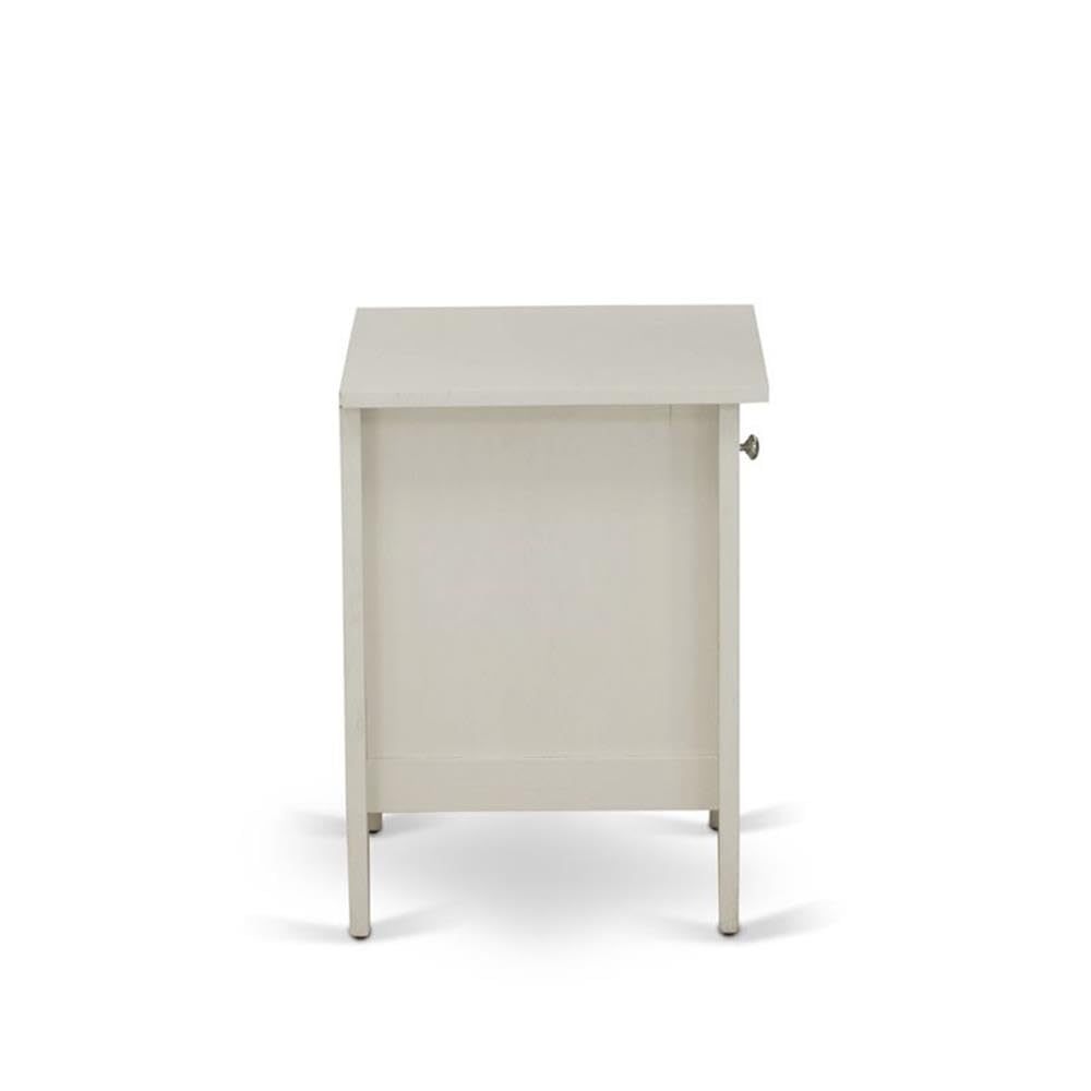 East West Furniture GA-0C-ET Gallatin Night Stand - Rectangle End Table with a Drawer for Bedroom, 18x21 Inch Inch, Wirebrushed Buttercream